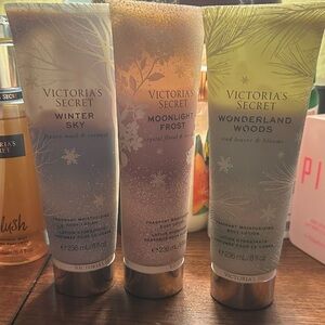 Victoria's Secret Winter Sky, Moonlight Frost, Wonderland Woods Body Lotion Trio